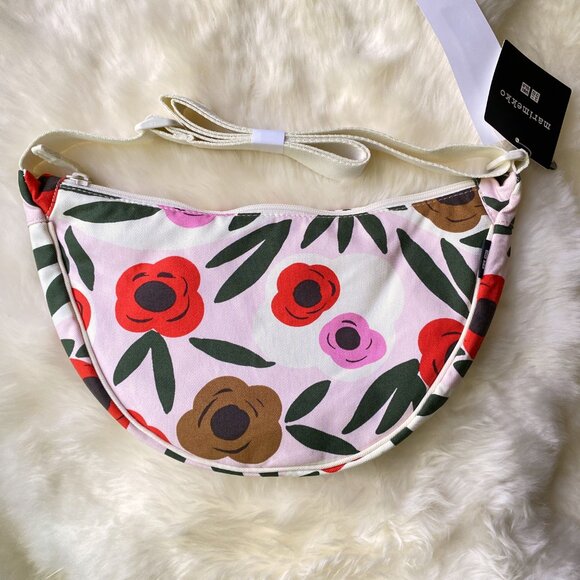 NWT Uniqlo x Marimekko Round Mini Shoulder Bag - Pink Floral - Picture 2 of 6